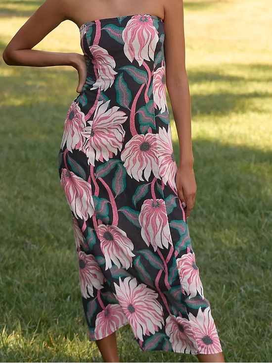 Anthropologie Dresses & Skirts - Anthropologie Grace Gillespie strapless linen midi dress